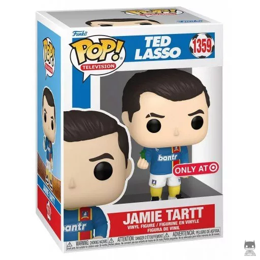 Jamie Tart with Army Man Funko Pop! figure (Ted Lasso)