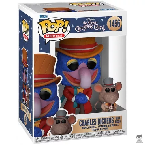 Charles Dickens with Rizzo Funko Pop! figure (The Muppet Christmas Carol)