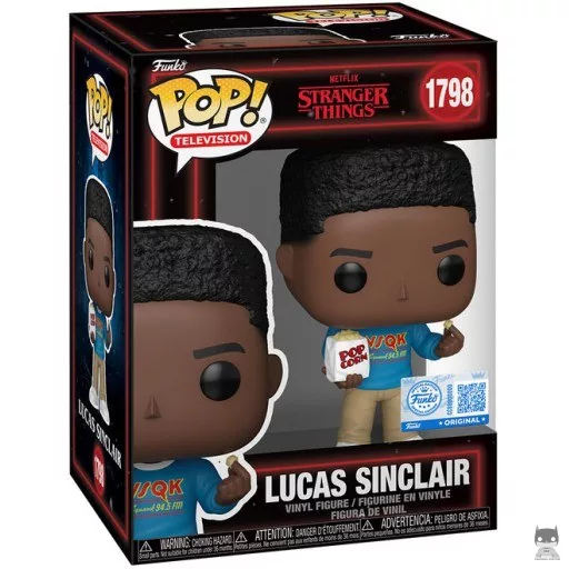 Lucas Sinclair with Popcorn Funko Pop! figure (Stranger Things)