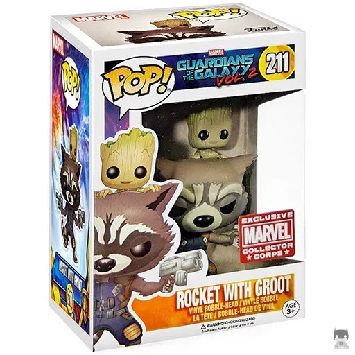 Rocket with baby Groot Funko Pop! figure (Marvel Collector Corps)