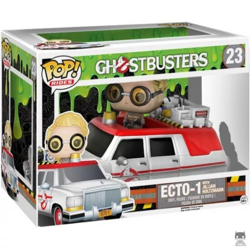 Ecto-1 with Dr. Jillian Holtzmann Funko Pop! figure (Ghostbusters)