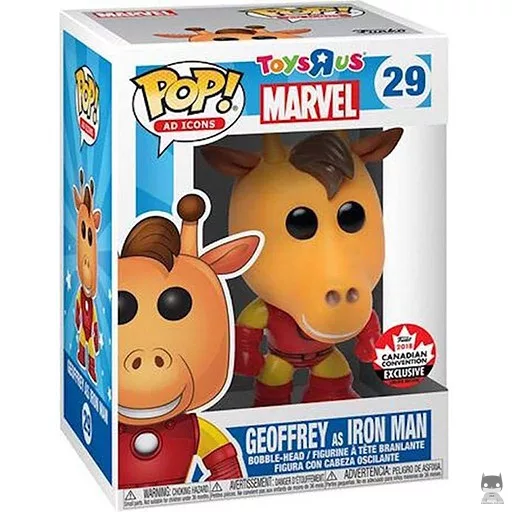 Geoffrey the Giraffe (as Iron Man) Funko Pop! figure (Fan Expo Canada 2018)