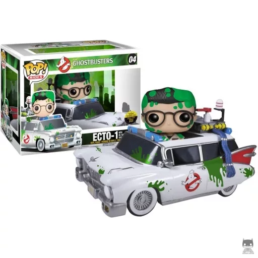 Ecto-1 with Dr. Egon Spengler Funko Pop! figure (Ghostbusters)