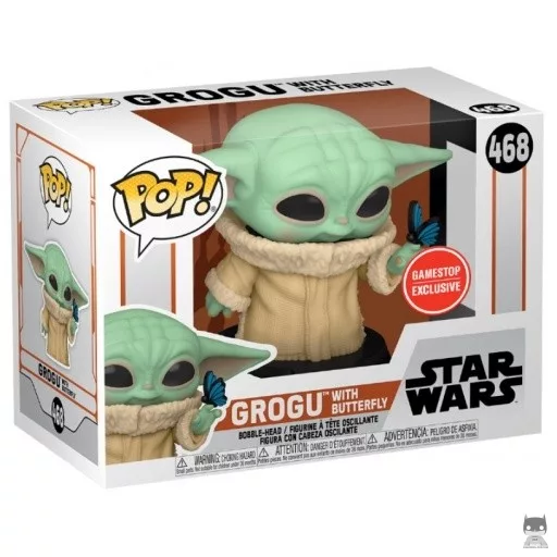 Grogu with Butterfly Funko Pop! figure (The Mandalorian (Star Wars))
