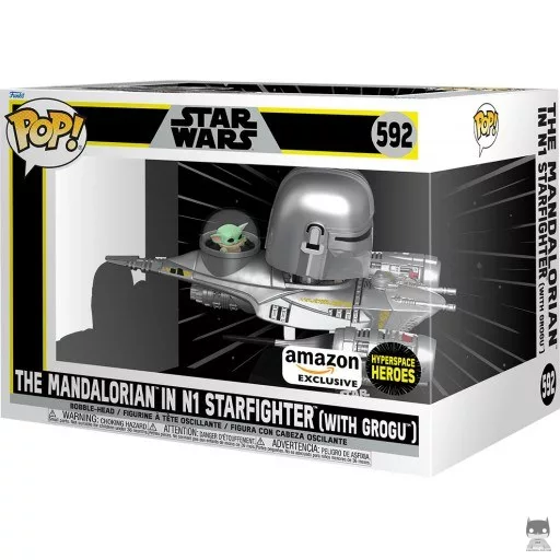 Hyperspace Heroes: Mandalorian in N1 Starfighter with Grogu Funko Pop! figure (The Mandalorian (Star Wars))