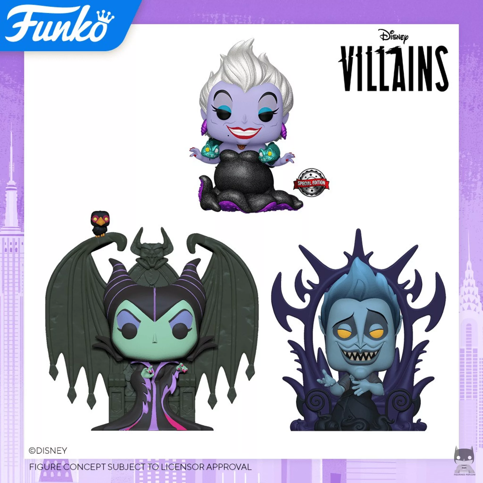 3 villains from Disney sublimated
