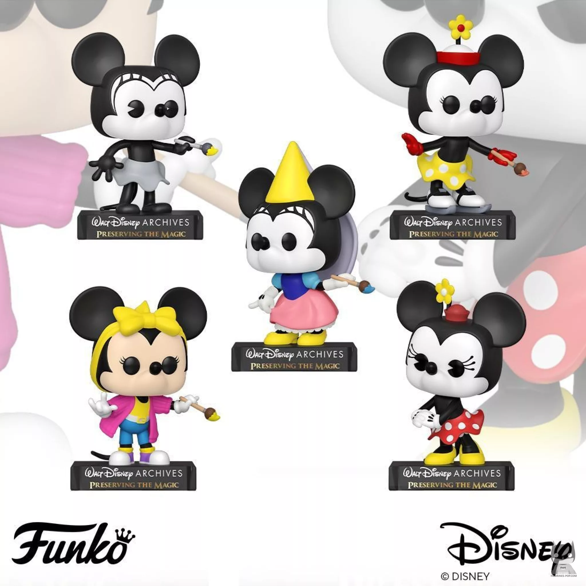 The 5 POPs of Minnie Mouse Disney Archives separately