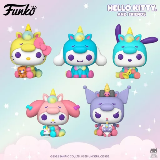 5 POP of Hello Kitty and her friends as unicorns