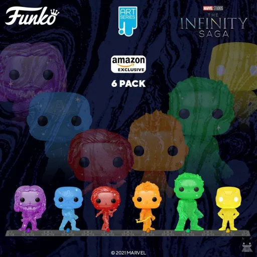 A Funko POP Artist Series set with 6 Avengers figures