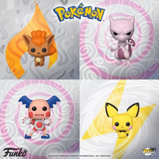 Pokemon: Pichu, MewTwo, Vuplix and Mr. Mime in POP