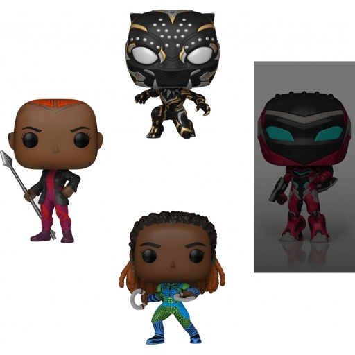 Funko POP Nakia, Black Panther, Ironheart MK2 & Okoye (Glow in the Dark) (Black Panther: Wakanda Forever)