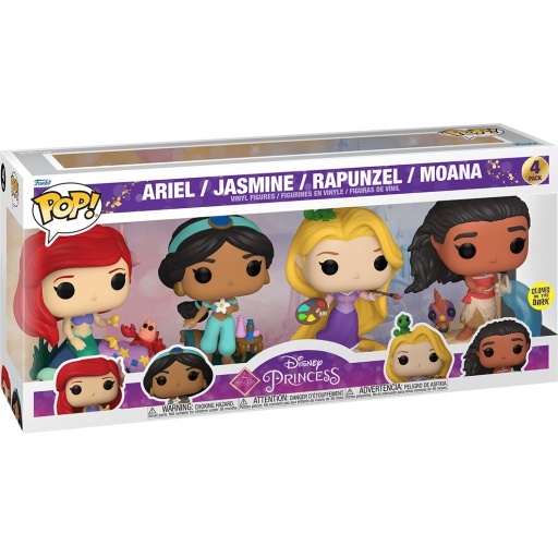 Ariel, Jasmine, Rapunzel & Moana (Glow in the Dark)