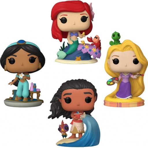 Funko POP Ariel, Jasmine, Rapunzel & Moana (Glow in the Dark) (Disney Princess)