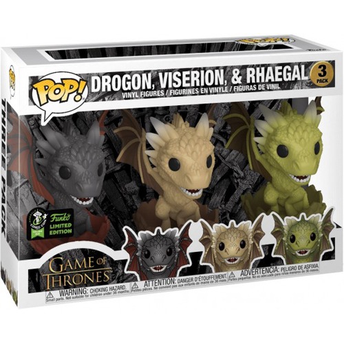 Drogon, Viserion, & Rhaegal dans sa boîte