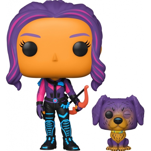 Figurine Funko POP Kate Bishop with Lucky The Pizza Dog (Blacklight) (Hawkeye)