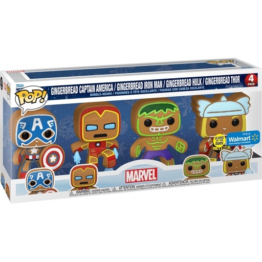 Gingerbread Captain America, Iron Man, Hulk & Thor (Glow in the Dark)
