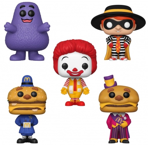 Funko POP Officer Mac, Grimace, Ronald McDonald, Hamburglar & Mayor McCheese (McDonald's)