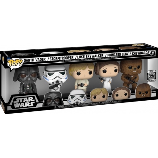Darth Vader, Stormtrooper, Luke Skywalker, Princess Leia & Chewbacca