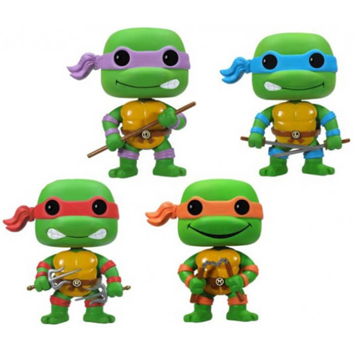 Funko POP Donatello, Raphael, Michelangelo & Leonardo (Glow in The Dark + 4 Pack) (Teenage Mutant Ninja Turtles)