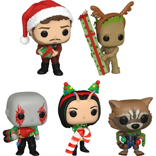 Figurine Funko POP Star-Lord, Groot, Drax, Mantis & Rocket (The Guardians Of The Galaxy Holiday Special)