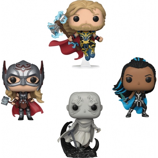 Funko POP Thor, Mighty Thor, Valkyrie & Gorr (Thor Love and Thunder)