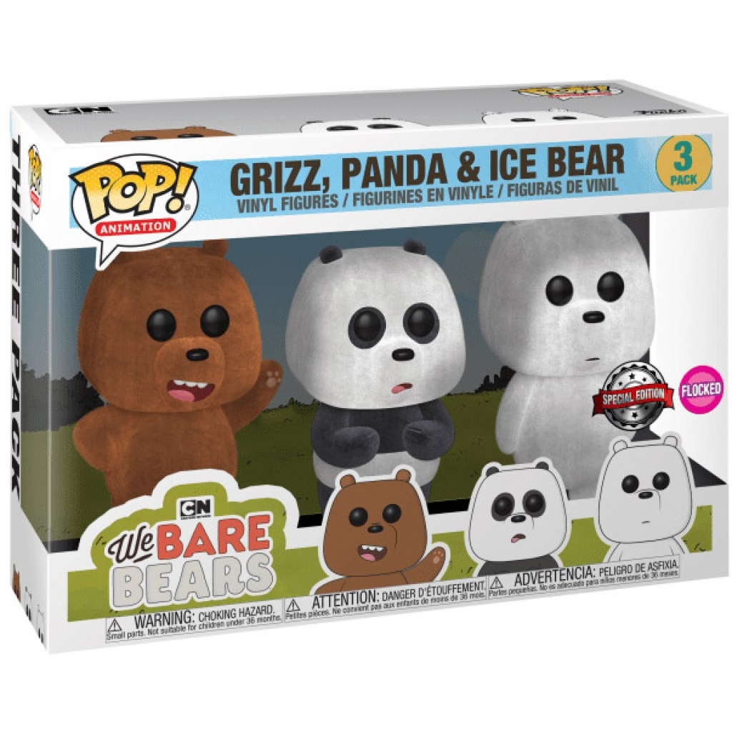Grizz, Panda, & Ice Bear (Flocked)