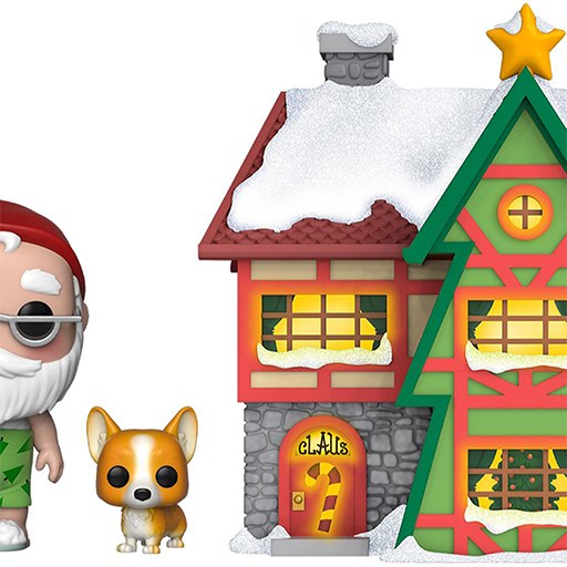 Funko POP! Santa Claus & Nutmeg in front of house (Peppermint Lane)