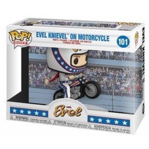 Evel Knievel on Motorcycle dans sa boîte