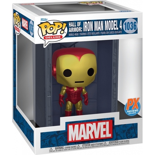 Hall of Armor : Iron Man Model 4 (Metallic) dans sa boîte