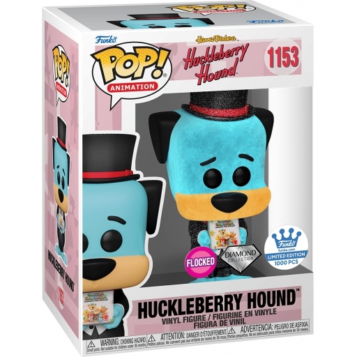 Huckleberry Hound (Flocked & Diamond Glitter) dans sa boîte