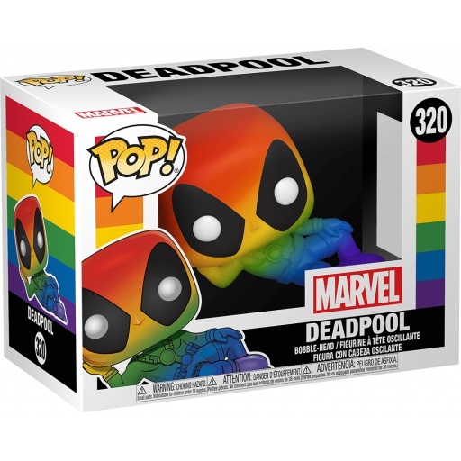 Deadpool (Rainbow) dans sa boîte