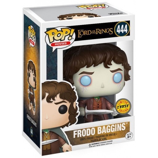 THE LORD OF THE RINGS CHASE GLOW  FRODO BAGGINS 3.75" VINYL FIGURE POP FUNKO 444 