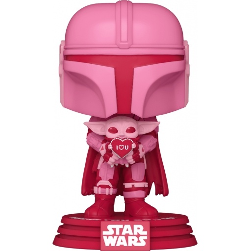 Figurine Funko POP The Mandalorian with Grogu (Pink) (Star Wars (Valentine's Day))