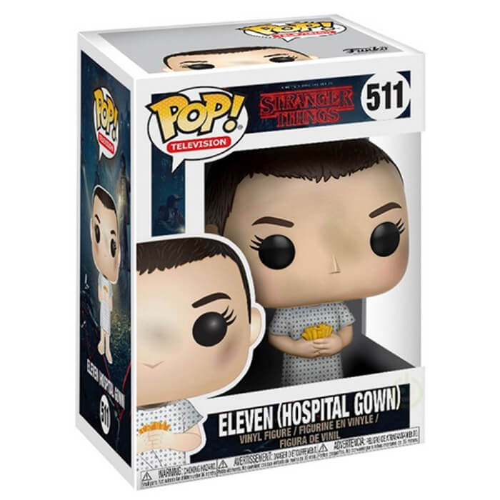 Eleven in hospital gown
