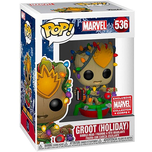 Groot (Holiday) dans sa boîte