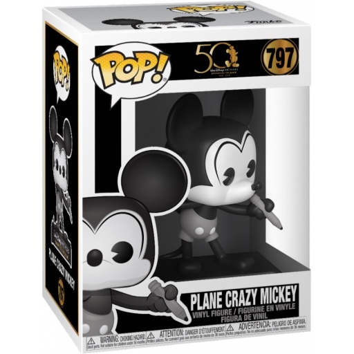 Plane Crazy Mickey (Black & White)