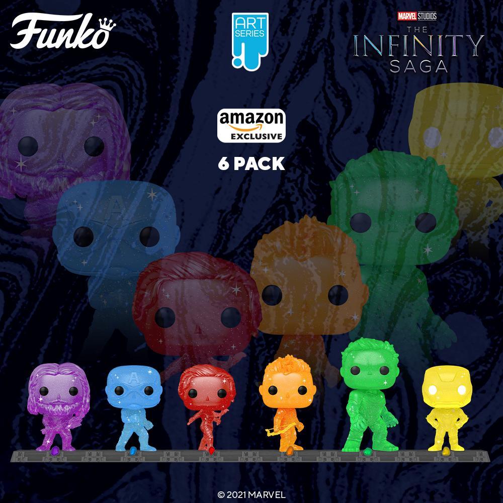A Funko POP Artist Series set with 6 Avengers figures