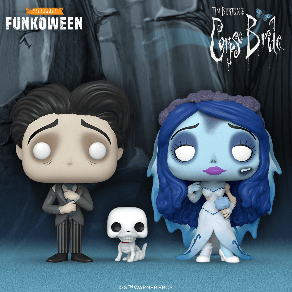 Two POP figures for The Corpse Bride couple