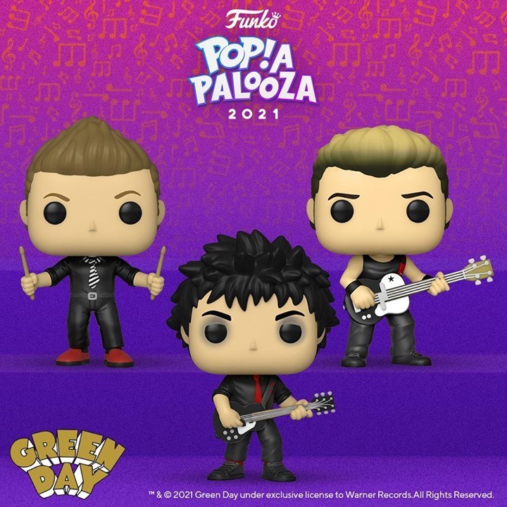 The band Green Day comes in Funko POP
