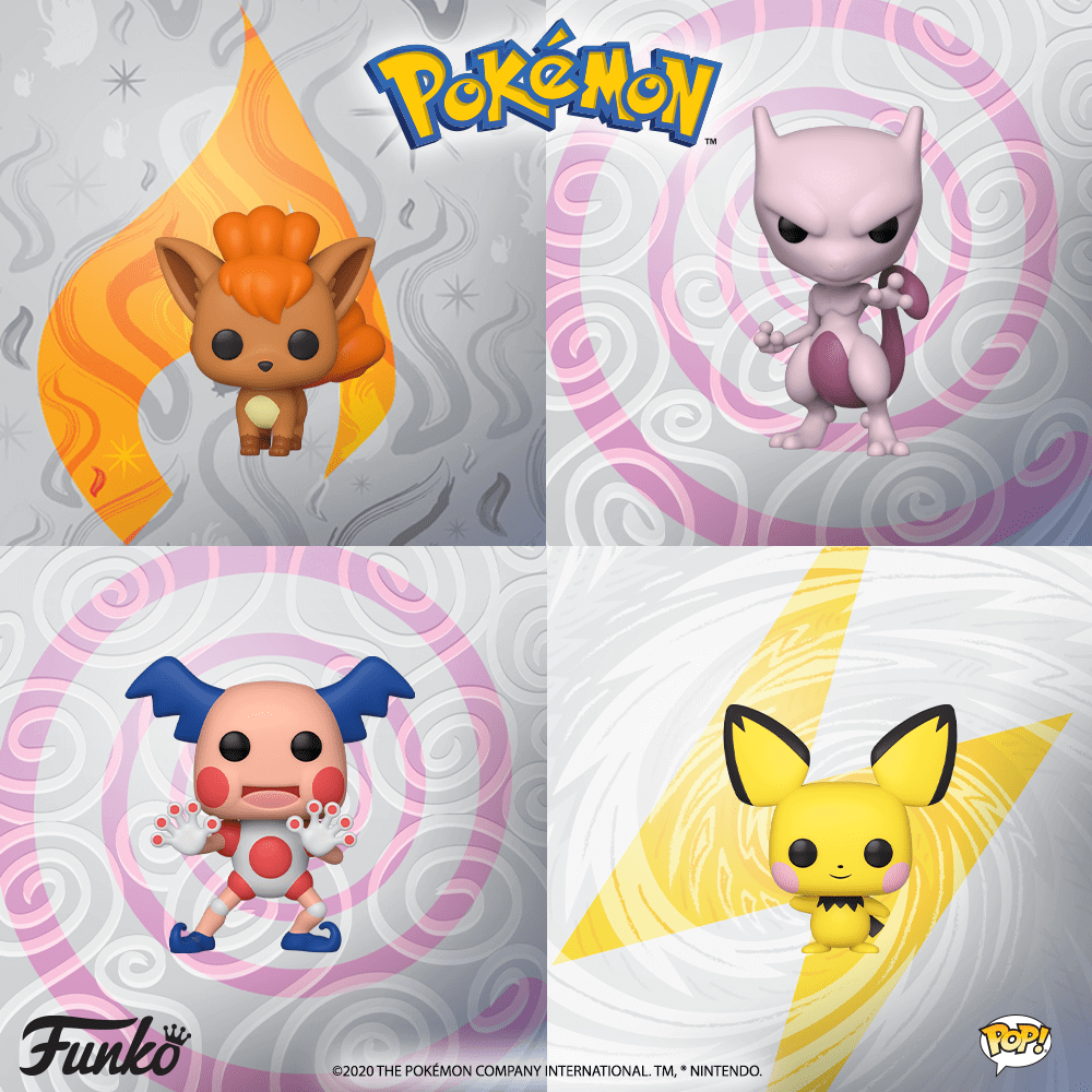 Pokemon: Pichu, MewTwo, Vuplix and Mr. Mime in POP