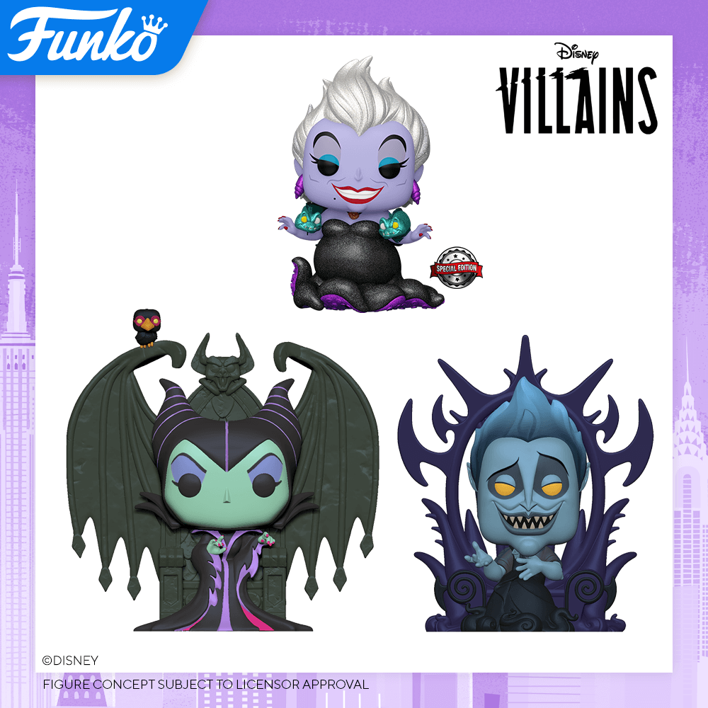 3 villains from Disney sublimated