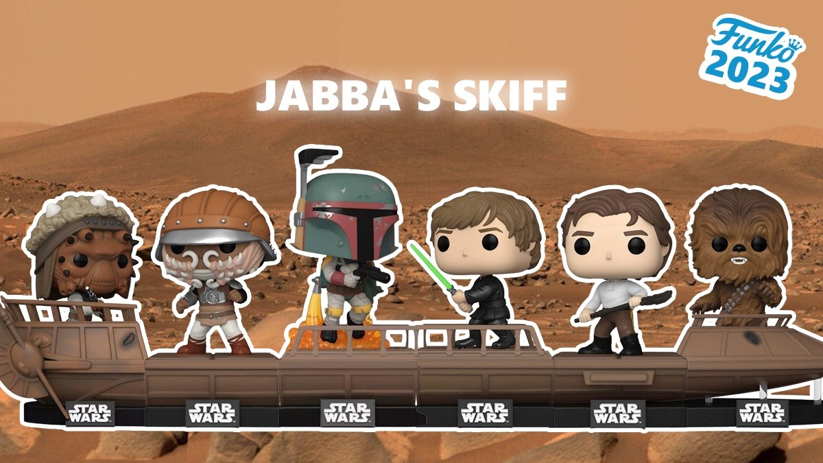 The Funko POP Star Wars set featuring Jabba's Skiff is finally complete