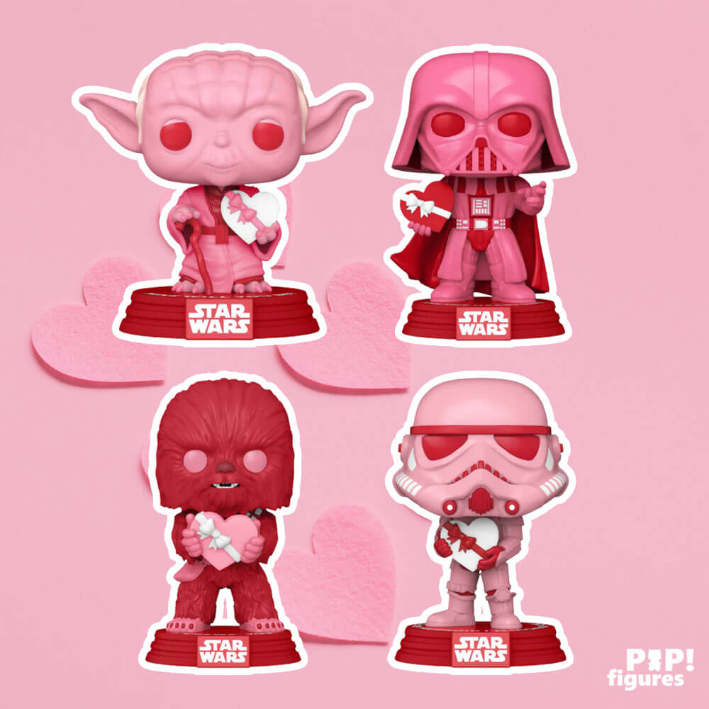  Star Wars Valentines Funko Pop! Set completo (4) : Funko Pop!  Star Wars: Juguetes y Juegos