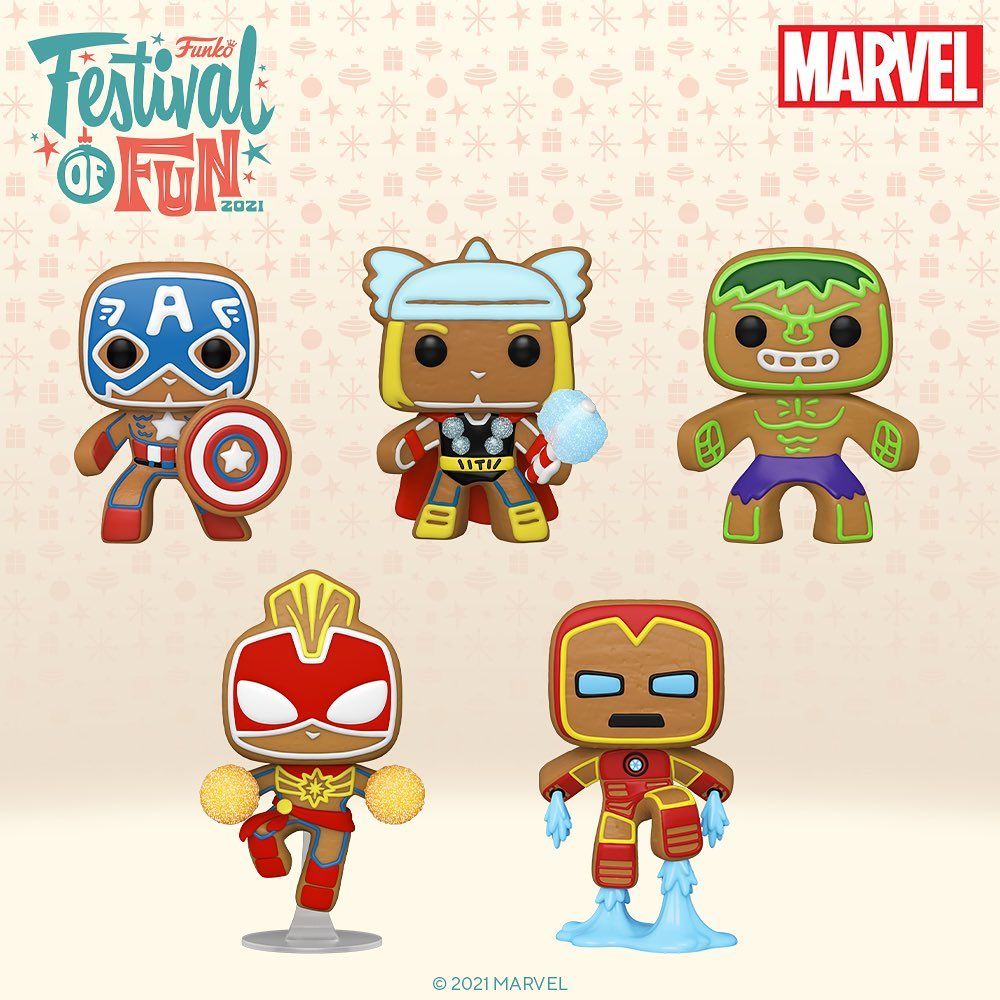 Marvel superheroes in gingerbread POPs for Christmas