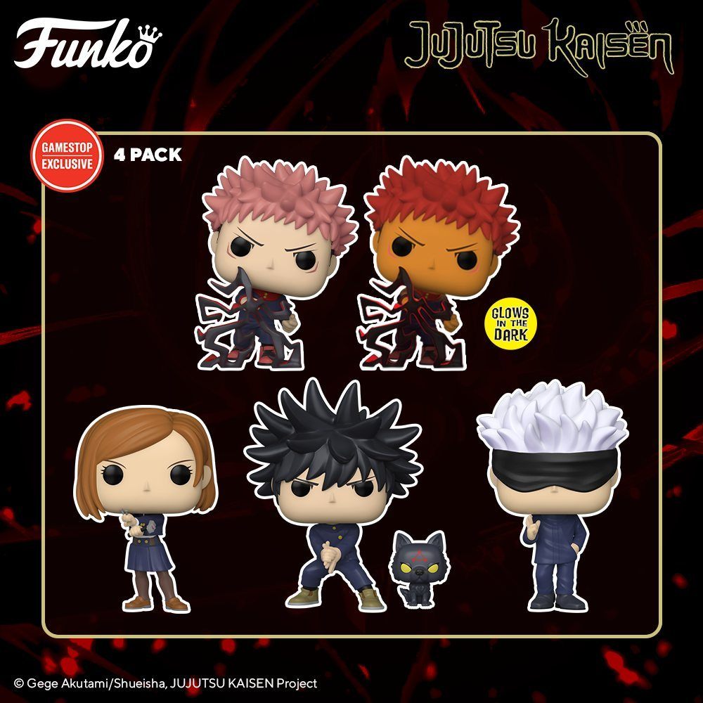 A multipack of 4 POP of Jujutsu Kaisen