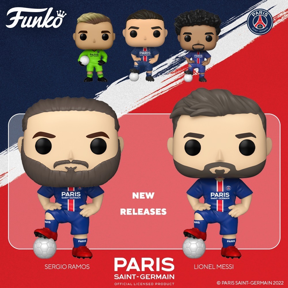Lionel Messi and Sergio Ramos in Funko POP under the shirt of PSG